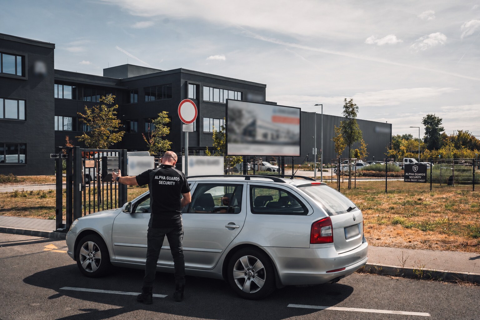 Gépjármű beléptetése egy őrzött telephelyen